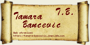 Tamara Bančević vizit kartica